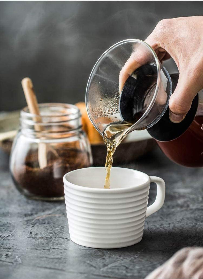 Pour over Coffee Maker Glass Hand Drip Coffee Brewer Set Coffee Filter Jug with Permanent Filter (400Ml)