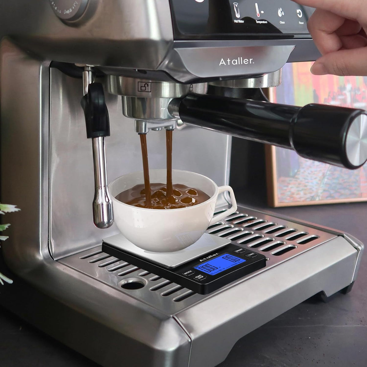 Mini Coffee Scale with Timer, Resolution 0.1G, Max 2Kg 4.4Lbs